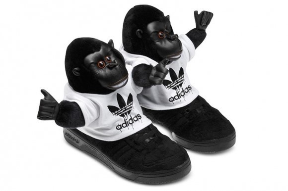 Mens Adidas Originals Jeremy Scott Gorilla Shoes All Black